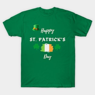 Happy St Patricks Day Ireland flag shamrock T-Shirt